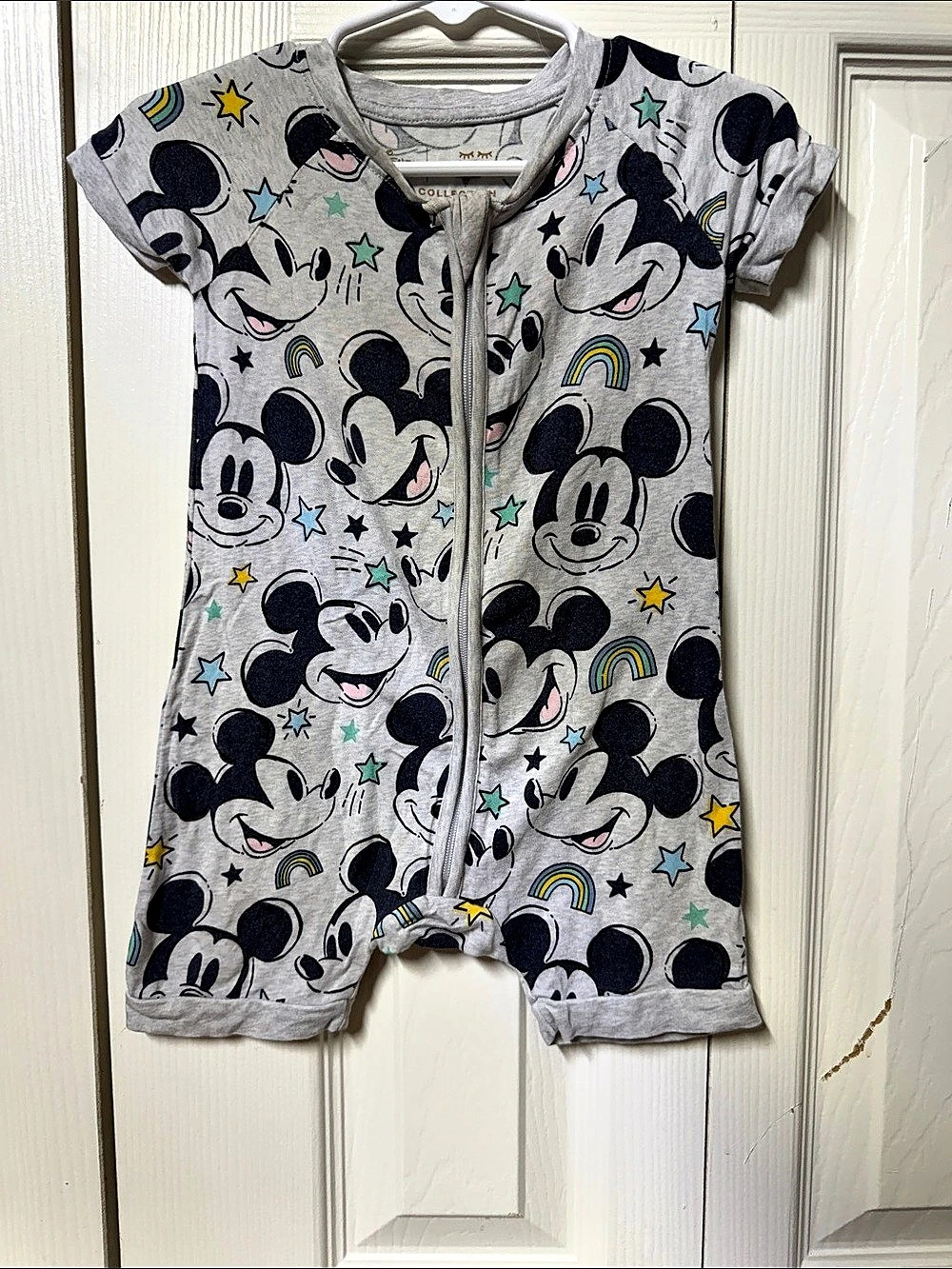 Disney Little Sleepies Mickey Forever Shorty Romper Size 6-12M